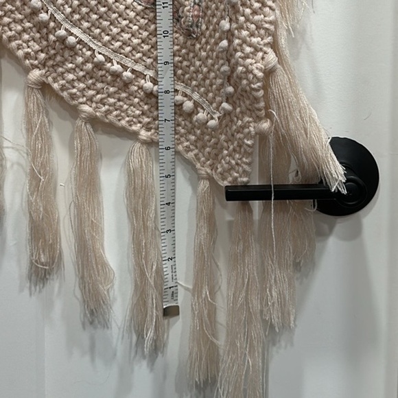Soft Knit Poncho with Star Decor & Feather Tassels - Picture 9 of 14
